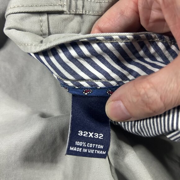 Cremieux Clinton Pants Men 32x32 Khaki Pleated 100% Cotton Trousers‎ Slacks - Picture 6 of 13